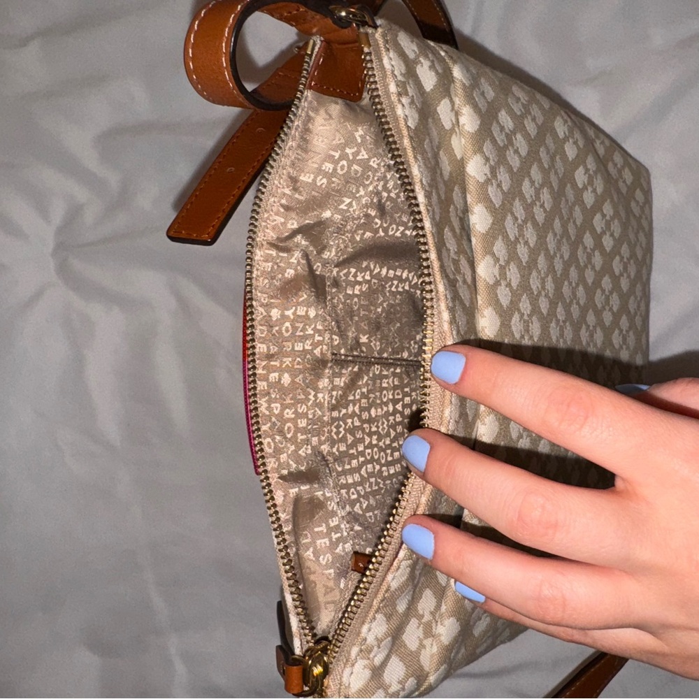 Kate Spade Victoria Red and Pink Stripe Signature Crossbody - Picture 11 of 12